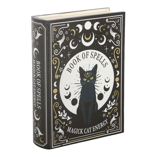 Black Cat Book of Spells Secret Storage Box