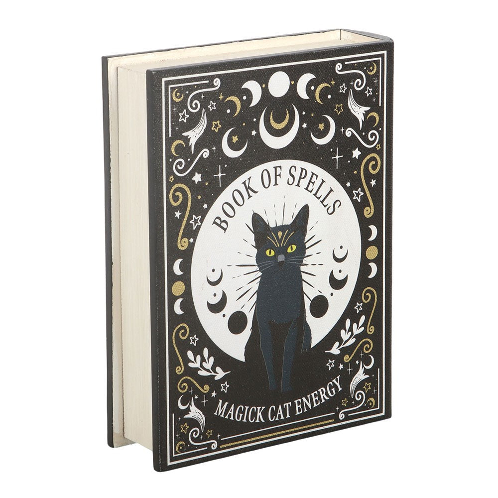 Black Cat Book of Spells Secret Storage Box