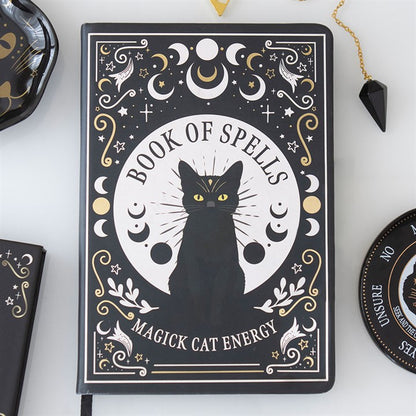 Black Cat Magick Book of Spells A5 Notebook & Pen