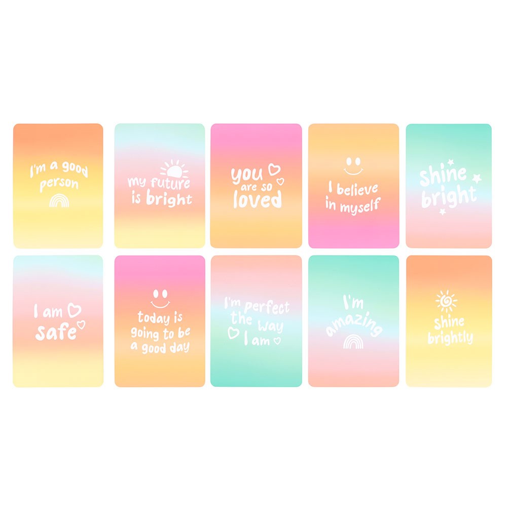 Mindful Moments Affirmation Cards with Wooden Stand - Crystal Nest