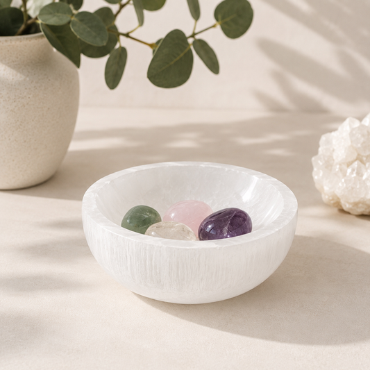 Medium Round Selenite Crystal Cleansing Bowl