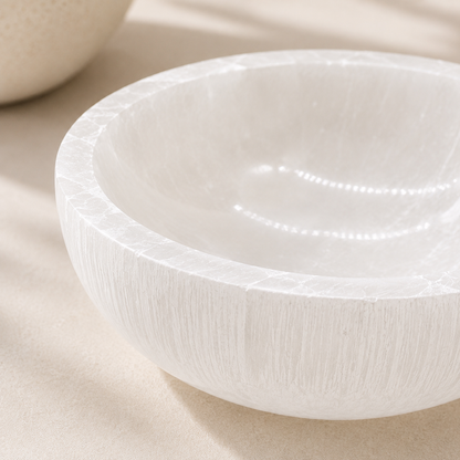 Medium Round Selenite Crystal Cleansing Bowl