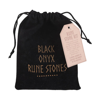 Black Onyx Viking Rune Stone Set - Crystal Nest