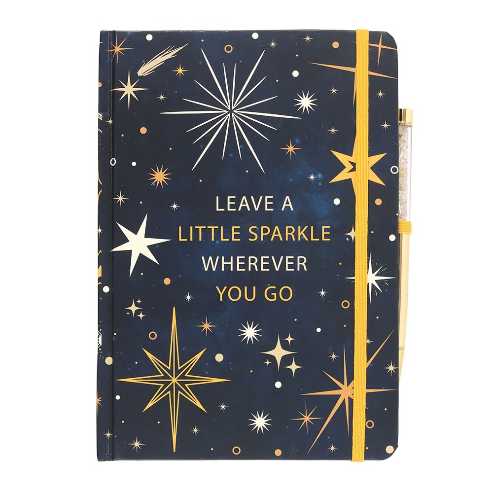 Leave a Little Sparkle A5 Notebook & Citrine Pen Set