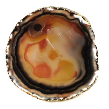 Banded Natural Agate Slice | 14–15 cm