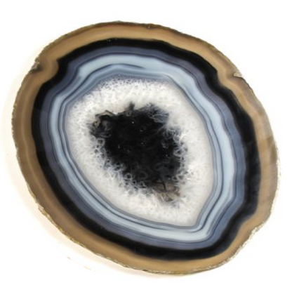 Banded Natural Agate Slice | 14–15 cm