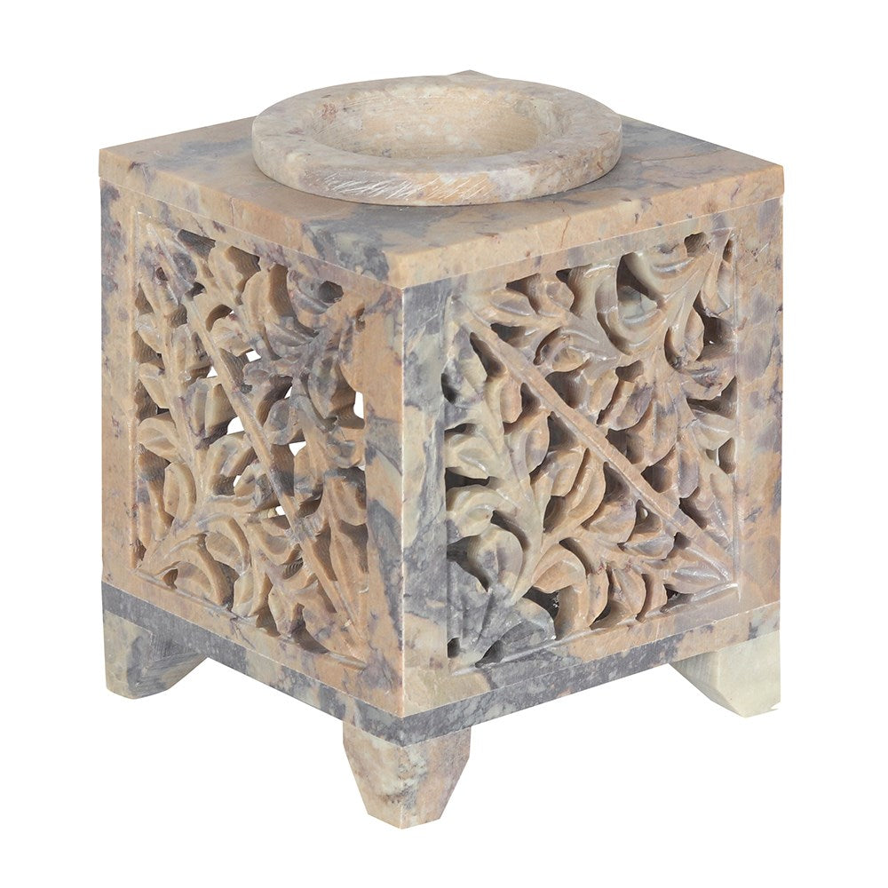 Moroccan Arch Cutout Soapstone Oil & Wax Burner - Crystal Nest
