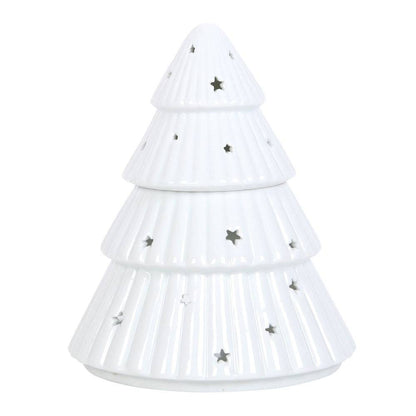 White Christmas Tree Oil Burner - Crystal Nest