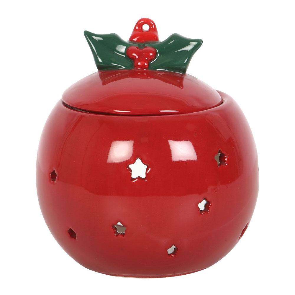 Red Christmas Bauble Oil Burner - Crystal Nest