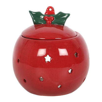 Red Christmas Bauble Oil Burner - Crystal Nest