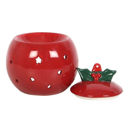 Red Christmas Bauble Oil Burner - Crystal Nest