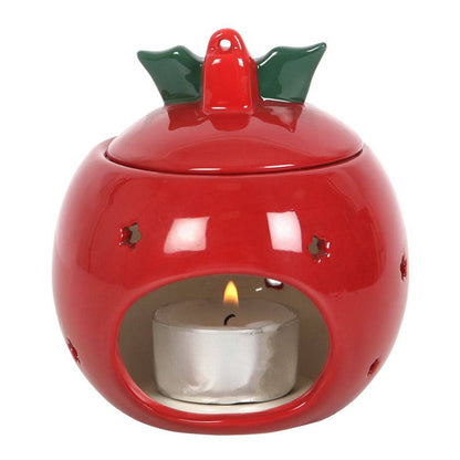Red Christmas Bauble Oil Burner - Crystal Nest