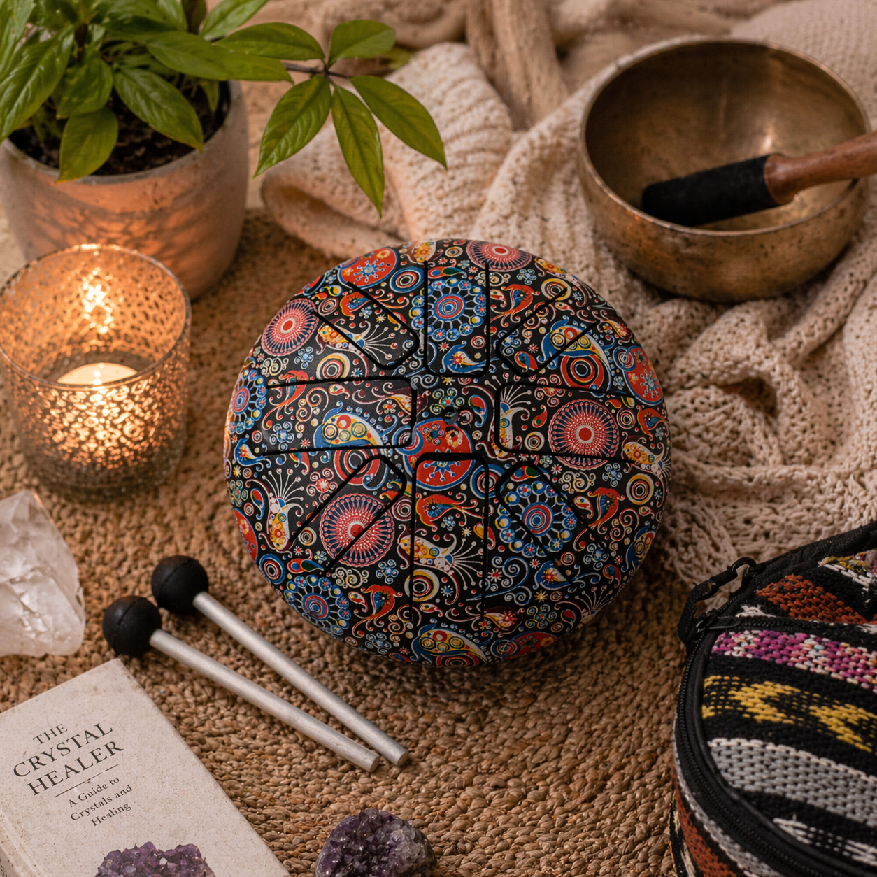 Om Mandala Hapi Steel Tongue Drum | Small - Crystal Nest