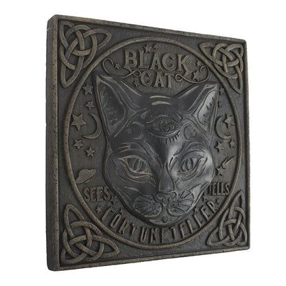 Black Cat Fortune Teller Sign | Mystical Resin Stepping Stone - Crystal Nest