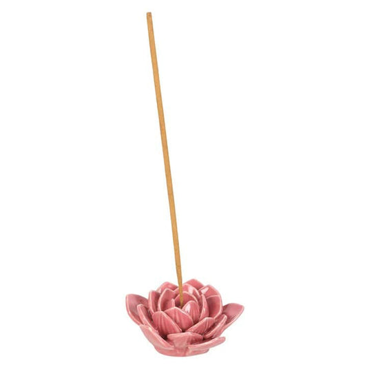 Pink Water Lily Incense Stick Holder - Crystal Nest
