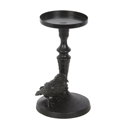 Mystic Raven Black Pillar Candle Holder - Crystal Nest