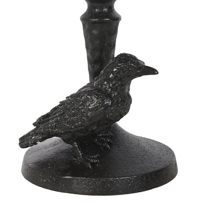 Mystic Raven Black Pillar Candle Holder - Crystal Nest