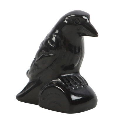 Black Obsidian Raven Ornament - Protection - Crystal Nest