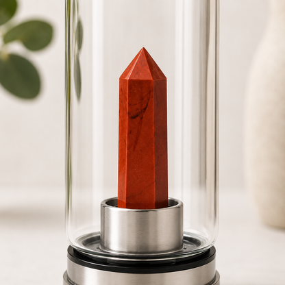 Red Jasper Crystal Infused Water Bottle | 500ml