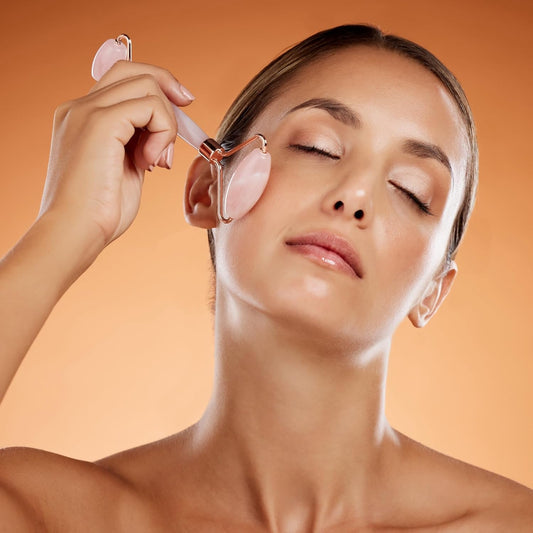 Rose Quartz Facial Roller | Skincare Tool for Radiance, Anti-Puffiness & Relaxation