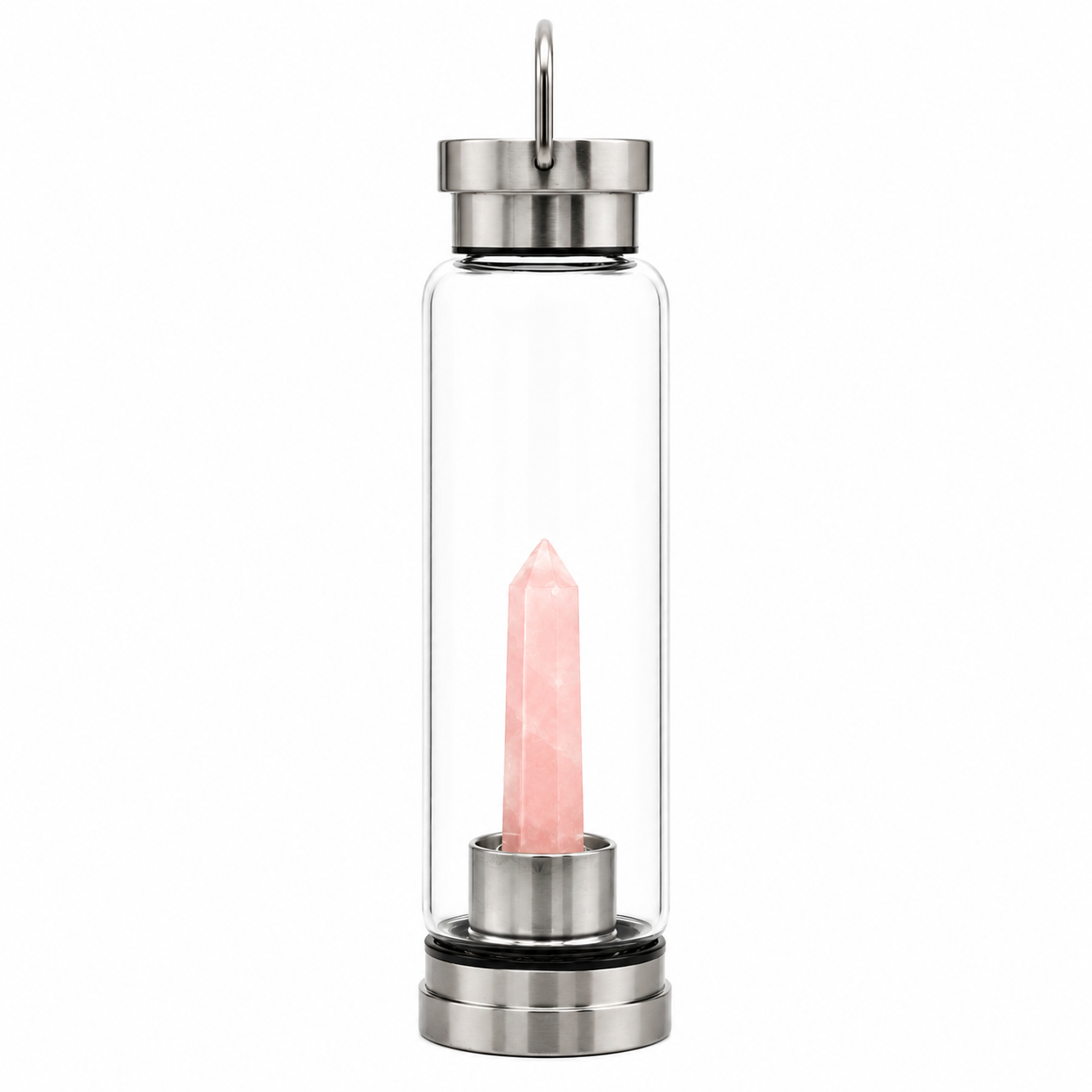 Rose Quartz Crystal Infused Water Bottle | 500ml
