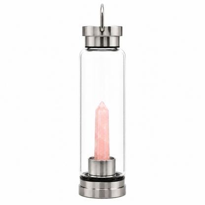 Rose Quartz Crystal Infused Water Bottle | 500ml