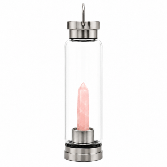 Rose Quartz Crystal Infused Water Bottle | 500ml