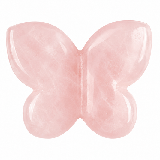 Rose Quartz Butterfly Crystal Carving