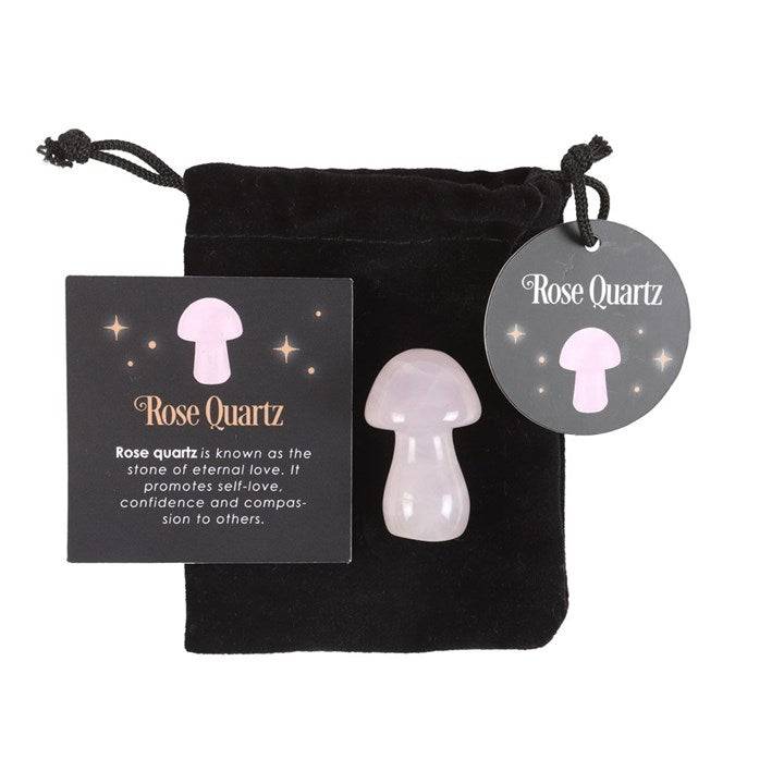 Magical Rose Quartz Crystal Mushroom - Crystal Nest