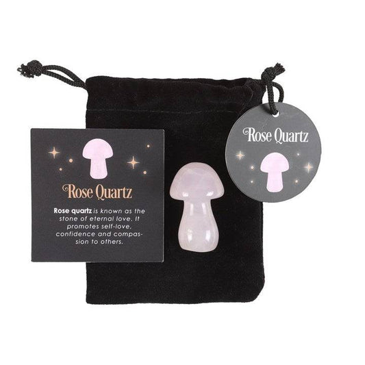 Magical Rose Quartz Crystal Mushroom - Crystal Nest
