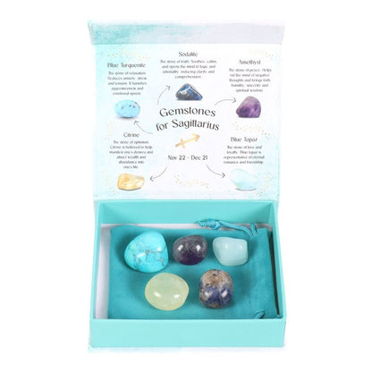 Sagittarius Zodiac Crystal Tumblestone Set