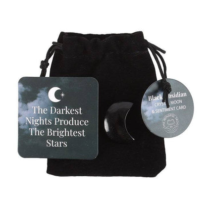 The Darkest Nights Black Obisidian Moon in a Bag - Crystal Nest
