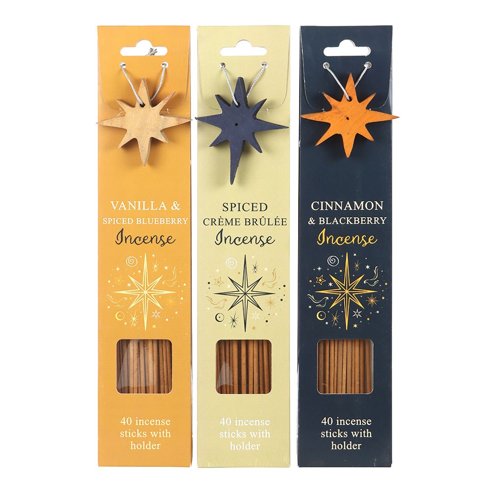 Starry Night Incense Stick Gift Set | Christmas Scented Incense with Holder