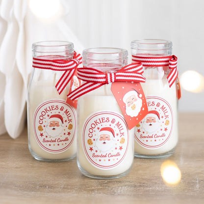 Cookies & Milk Scented Christmas Candle | Santa Milk Bottle