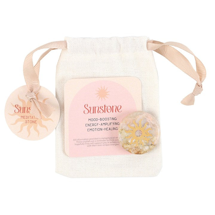 Sunstone Meditation Stone in Gift Pouch | Positivity & Joy