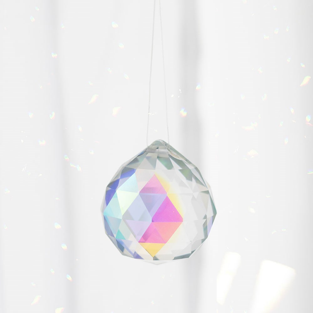 Aura Energy Hanging Rainbow Suncatcher | Crystal Prism Window Ornament
