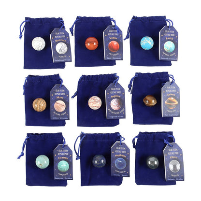 Solar System Gemstone Sphere Set | 9 Crystal Planet Gift Collection