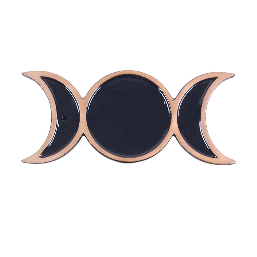 Black Triple Moon Pentagram Incense Holder