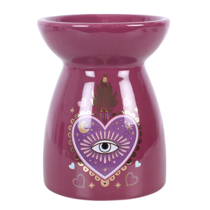 Purple Sacred Sight Heart Oil Burner & Wax Warmer