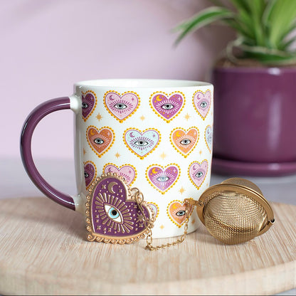 Sacred Sight Evil Eye Mug & Heart Tea Infuser Gift Set | 500ml