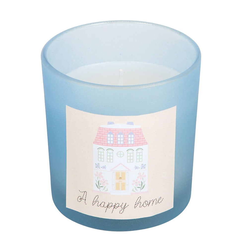 A Happy Home Fresh Linen Scented Candle – Housewarming Gift & Mother's Day Present - Crystal Nest