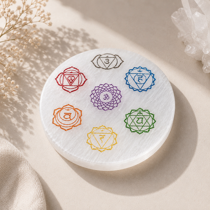 Medium Selenite Chakra Charging Plate