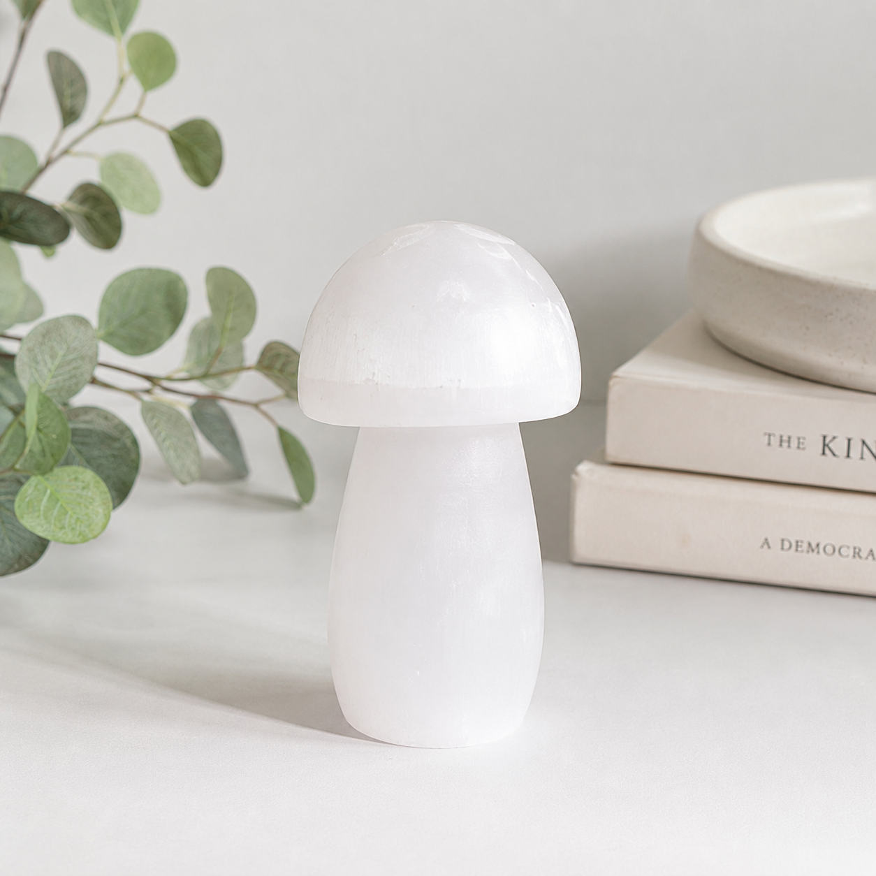 Selenite Mushroom Carving 10cm