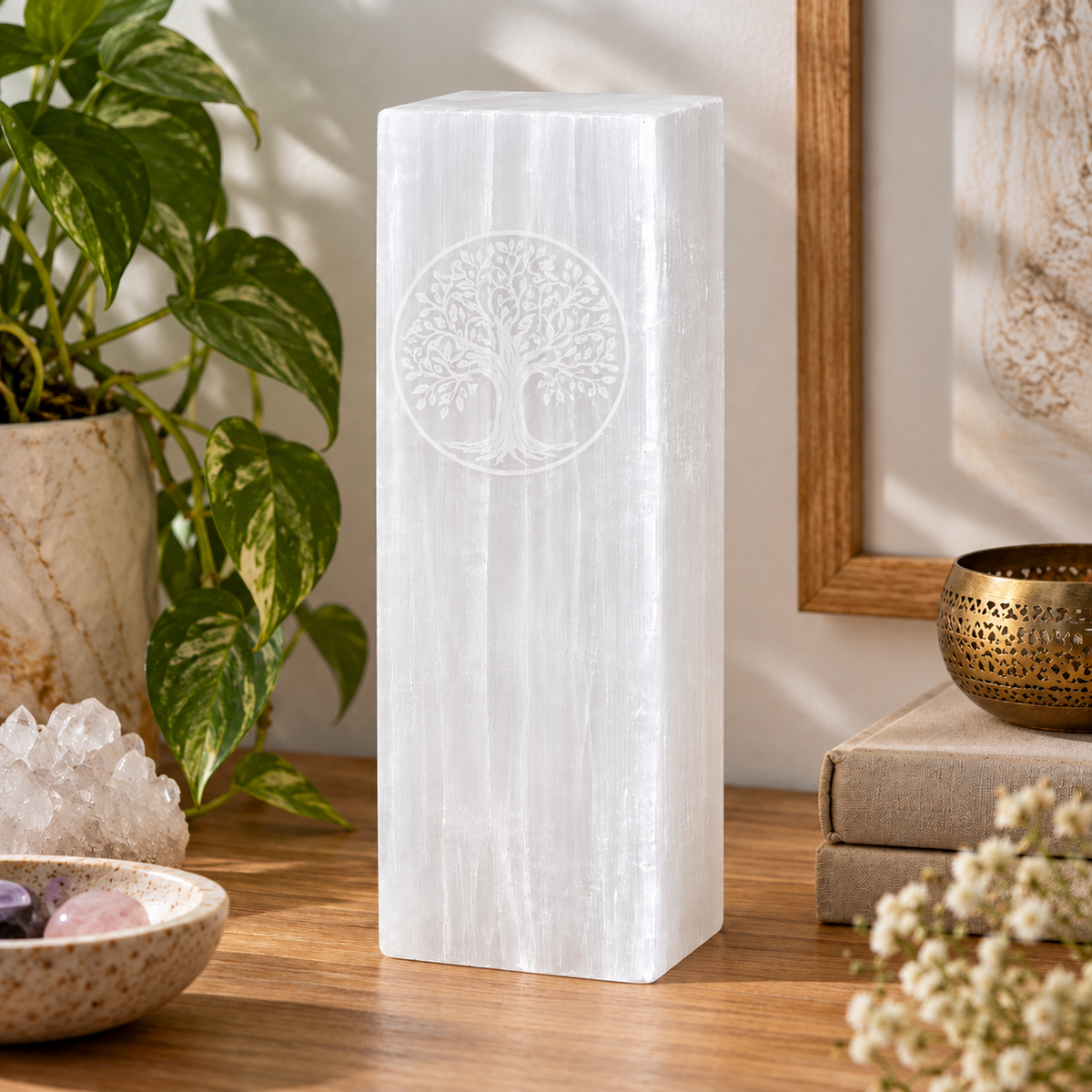 Tree of Life Selenite Lamp | 25cm - Crystal Nest