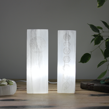 Tree of Life Selenite Lamp | Spiritual Healing & Soothing Cleansing Light | 25cm - Crystal Nest