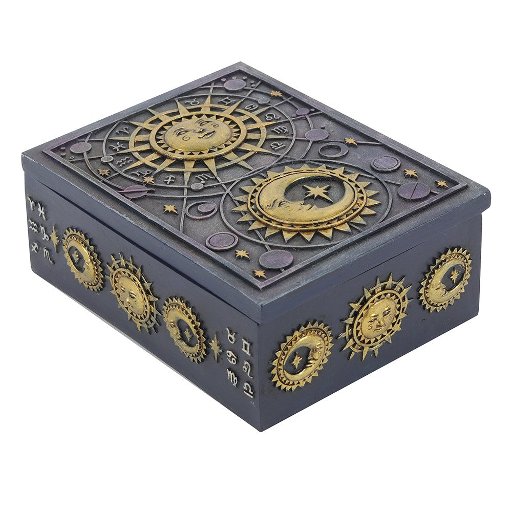 Celestial Sun and Moon Resin Storage Box