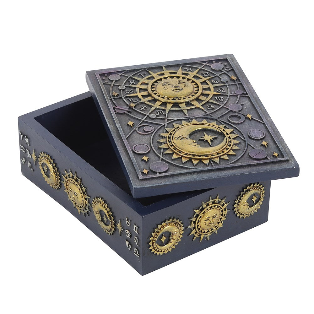 Celestial Sun and Moon Resin Storage Box