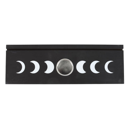 Black Moon Phase Tarot Card Stand with Tealight Holders - Crystal Nest