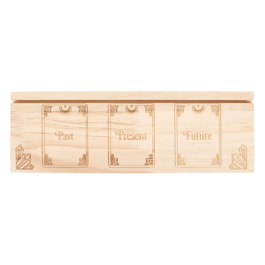 Past Present Future Tarot Card Stand | Wooden Display for Tarot Readings