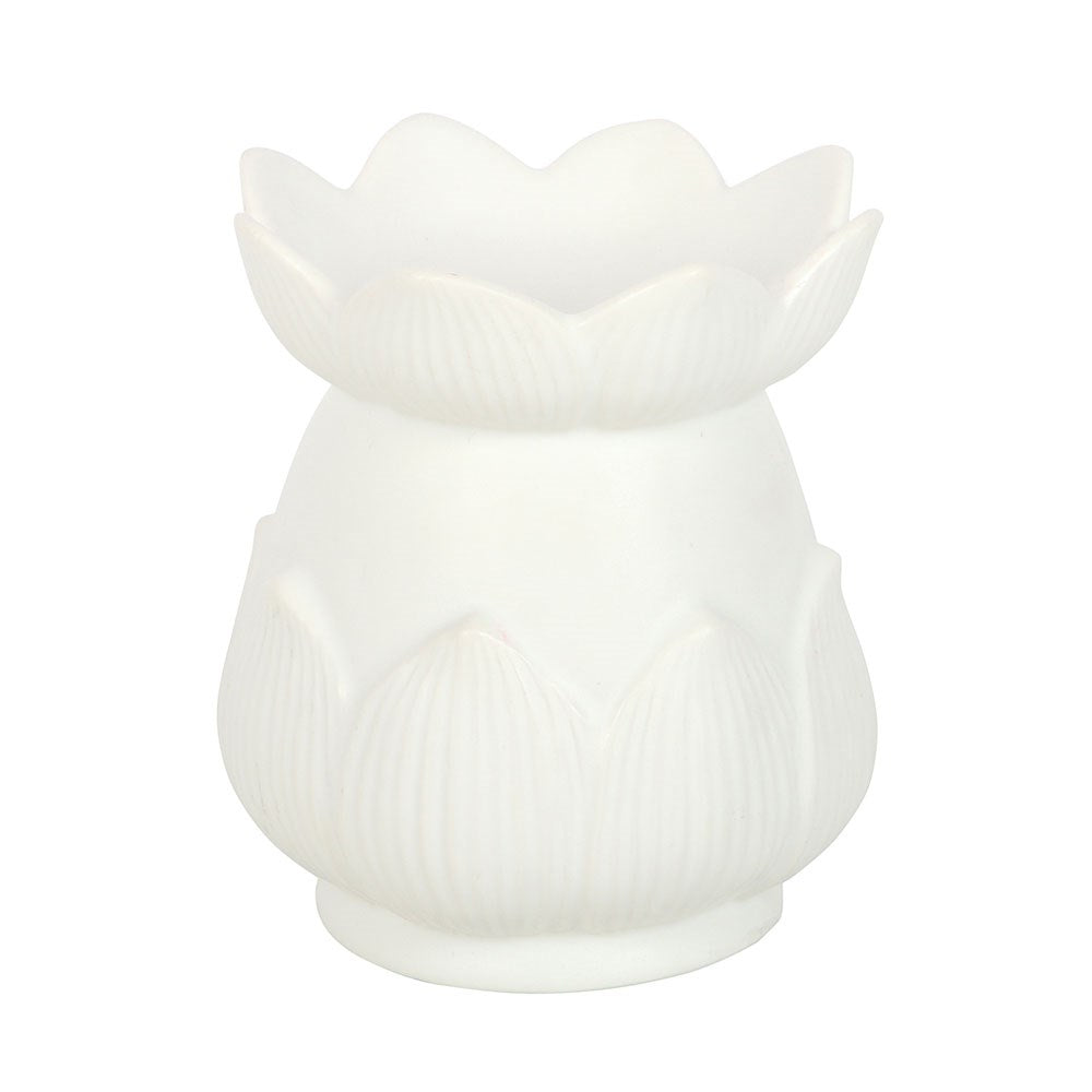 White Lotus Flower Oil Burner | Ceramic Aromatherapy Burner